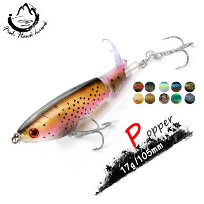 China Hot Selling 17g 10.5cmTopwater ABS Plastic Plastic Lie Snap Lure Floating Hooks Hard Bait Thruster Fishing Lures for sale