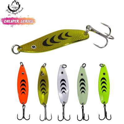 China Metal Spoon Spinner Outdoor Fishing Trolling Lure Hard Bait With Feather Fishing Tackle Spoons for sale