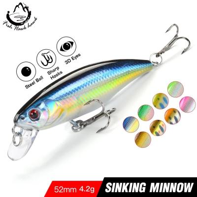 China ABS Plastic 52mm Mini Bait Jerkbait Wobbler For Pike Crankbait Topwater Minnow Lure Fishing 4.2g Trout Sea Lake Powerbait Floating Bass for sale