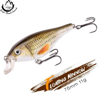 China ABS Plastic 7.5cm Minnow 11g Wobblers Fishing Hard Bait Crankbait Peche Bass Artificial Baits Pike Carp Lure Swimbait for sale