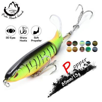 China Snap 85mm13g Topwater Fishing Lure High Quality Artificial Bait Lure Big Lie Silicone Plopper Tail Hard Soft Spinning Fishing Tackle Geer for sale