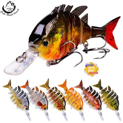 China Jointed ABS 7 Colors 100mm 13.67g Plastic Swim Bait For Fishing Tackle Lures for sale