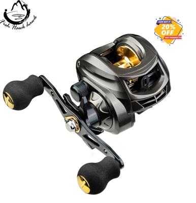 China LEFT HAND Fishing Reel AK2000 Baitcasting Reel High Speed ​​7.2:1 8KG Max Drag Gray Golden Saltwater Reel for sale