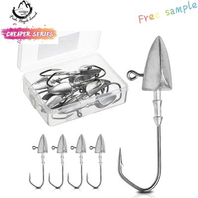 China Slowing Baiting Hooks Lead Sink Fish Hook Jig Head Triangle Barbed Hook For Carp Fishing Soft Groundbait Worm Fishook Tackle Accessories for sale