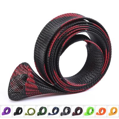 China Eco-Friendly Fishing Rod Socks Braided Mesh Rod Sleeve Cover Spinning Protector 35mmX1.7m Fits 7-1/2 Ft for sale