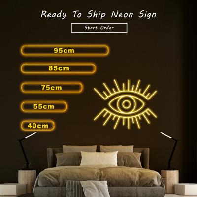 China Free Shipping Buildings Dropshipping Rebow 40CM Width Eye Neon Lamp Neon Lamp Letters Free Shipping Custom Neon Sign For Shopify for sale