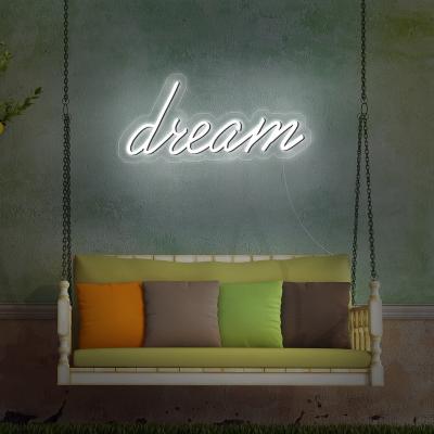 China Customized Free Shipping Dreamer Home Rebow Shopify 50CM Width Neon Sign Lead Customs Acrylic Flex Sign Custom Led Neon Letters Neon Sign for sale