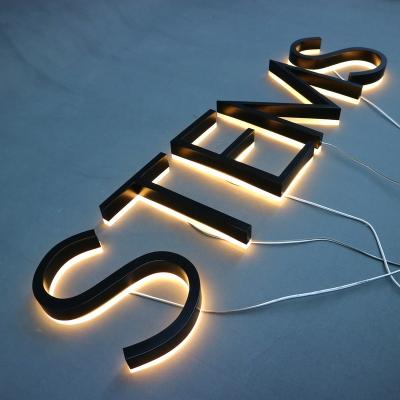 China Customized waterproof gold orange advertising 3d led backlit office acrylic letter sign Channel sign board for shop outdoor led sign board for sale