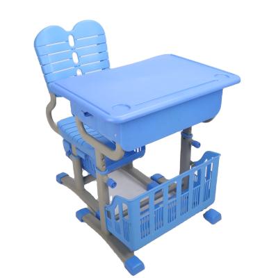 China Modern Hot Sale Plastic School Furniture Set Adjustable Desk With Chair for sale