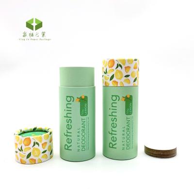 China Custom Natural Biodegradable Face Balm Container Art Paper Printing Deodorant Lift Up Tube Container 75ml Lipstick Tube for sale