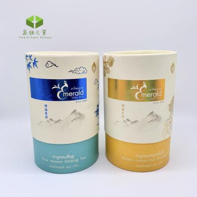 China Food Grade Biodegradable Cardboard Custom Printed Container Packaging Round Gift Paper Tube Boxes For Green Tea Packaging for sale