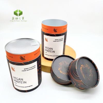 China High Quality Custom Aluminum Foil Recycled Luxury Round Tea Cylinder Lid Metal Paper Box Metal Paper Tube Paper Materials Storage Loose Powder Packaging for sale