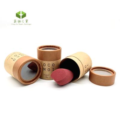 China Biodegradable custom transparent round cylinder paper box tube food grade kraft paper round tube with clear window PVC packaging for sale