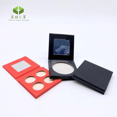 China High Quality Custom Recycled Materials Container Magnetic With Mirror Empty Custom Eyeshadow Palette Blush Compact Packaging Cardboard for sale