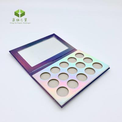 China Hot Selling Materials OEM Recycled Empty Eyeshadow Palette Magnet Book Paper Cardboard Box Makeup Container for sale