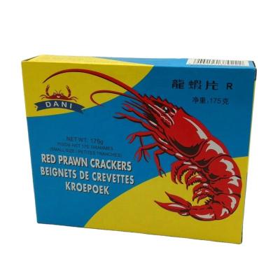 China 170g 175g 227g Snacks Paper Box Prawn Cookies 5 Colors Baked Packing Prawn Chip Prawn Cookie for sale