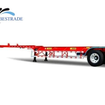 China Truck Trailer Customized 3 Axles Container Chassis Loader 2 Axles 20 Ft 40 Ft Container Dock Semi Trailer Skeleton Truck Low Bed for sale