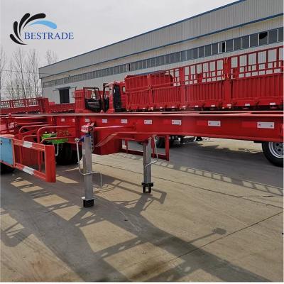 China Truck Trailer Container Skeleton Tri Axle Chassis 40 Semi Trailer 50 Tons 40ft Container Truck Trailers Transport On Sale for sale