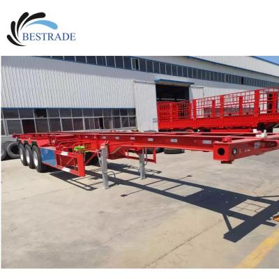 China Skeleton Truck Trailer 3 Axles Semi Trailer / Used Container Trailer for sale