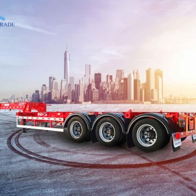 China Truck Trailer China Trailers Manufacture Skeleton Cargo Container Semi Trailer 20FT 40FT Shipping Container Semi Trailer Truck for sale