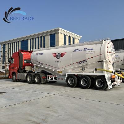 China Truck Trailer 3 Axles 50t Bulk Cement Tank Semi Trailer For Sale for sale