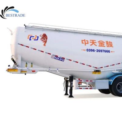 China Aluminum Semi Truck Trailer Dry Bulk Trailer 3 Axle Bulk Cement Powder Tanker Trailer for sale