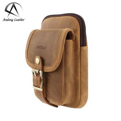 China Water Proof Royal Bagger Belt Bags For Men Phone Pocket Retro Cowhide Crazy Horse Leather Man Genuine Mountaineering Bag Small Size Pack for sale