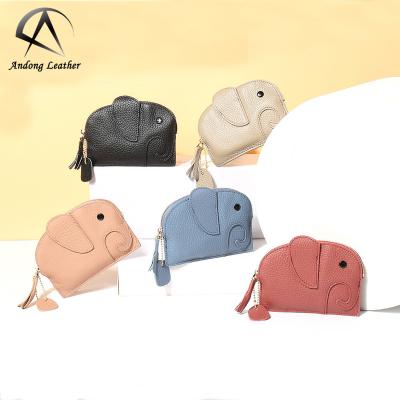 China Japanese Genuine Cow Coin Fashion Andong Elephant Mini Creative Wallet Female Cute Leather Purse Waterproof Purse for sale