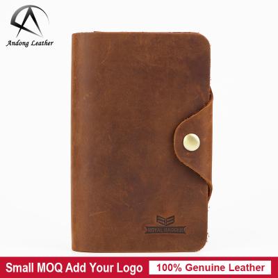 China Andong Waterproof Long Wallets For Male Crazy Horse Passport Card Holder Coin Pocket Men Purse Cover Genuine Cowhide Leather Wallet for sale