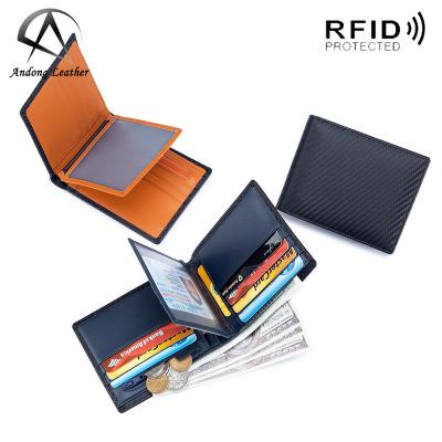 China Japan Fashion Wallets RFID Andong Men's Short Wallet Genuine Leather Rfid Card Holder Man Slim for sale