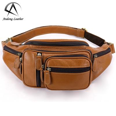 China Water Proof Andong Trunk Bags For Men Travel Real Genuine Cow Outdoor Waterproof Leather Shoulder Bags Waist Pack For Man for sale