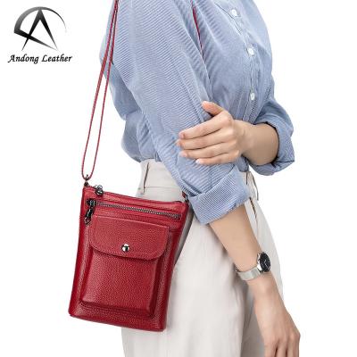 China GENUINE LEATHER Genuine Leather Phone Purse Strap Chain Shoulder Bags for Women Ladies Crocodile Pattern Wallet Sling Bag Female Long for sale