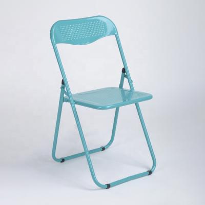 China Hot Selling Industrial New Arrival Garden Outdoor Folding Chair Metal Powder Coating Full Finishing With PVC Cushions for sale