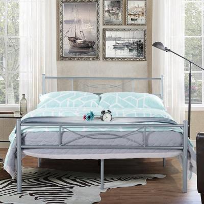 China Industrial Size 140x190 Cm Metal Double Bed Double Frame With Metal Slats for sale