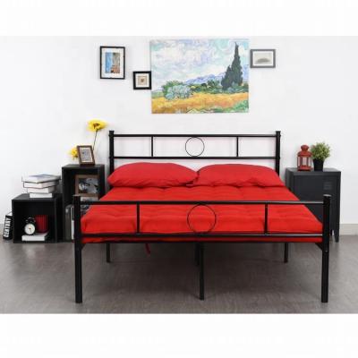 China Size 140x190 cm Metal Double Bed Convertible Double Frame With Metal Slats for sale