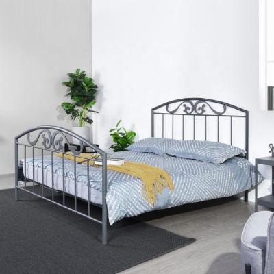 China Industrial Size 140x190 Cm Metal Double Bed Double Frame With Metal Slats for sale