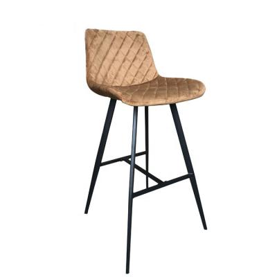 China 2021 New Metal Velvet Leg Modern Bar Chair Industrial Bar Stool for sale