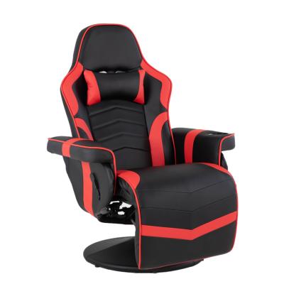 China Recliner Gaming Recliner Gaming Chair Office Sofa with Footrest Headrest and Pillow Lumbar Cup Holders 2 Removable Side Pockets for sale