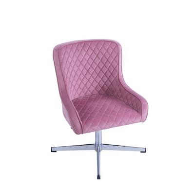 China 2021 New Removable Cover Pink Velvet 360 Swivel Rotating Dining Chair for sale