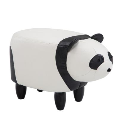 China 2021 New Fashion Modern Moroccan Style Storage Animal Ottoman Step Stool For Kids Wooden Panda for sale