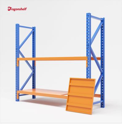 China Corrosion protection Dragonshelf factory tier warehouse rack storage shelves estanterias direct steel metalicas 4 for sale