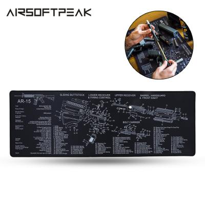 China Customized Large Size AR-15 Firearm PASSIONATE Cleaner Mat Natural Rubber Mouse Pad Plus Gun Cleaning Mat for sale