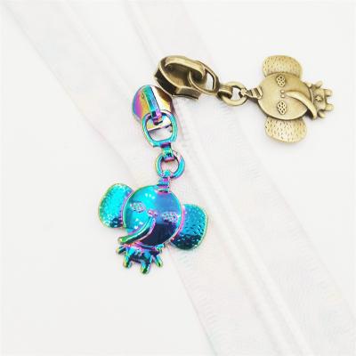 China Wholesales High Quality Fancy Cartoon Design Metal Zipper Puller Nickel Free,Zipper Head For Bags for sale