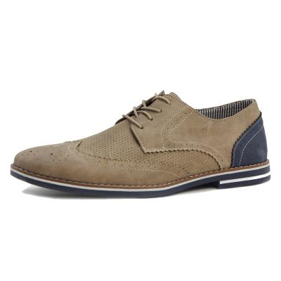 China Flat Men's Suede Derby Shoes Casual Pointed Toe Lace-Up Flats Business Formal Dress for sale