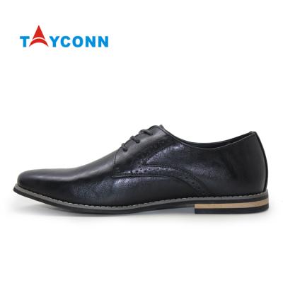 China Black Men's Fashion Brown Pu Leather Stylish Shoes Male Lace Up New Flat Derbys Leather Shoes for sale