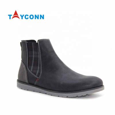 China Round Men's Formal Dress Casual Chelsea Boot Pull Up Ankle Boots for sale