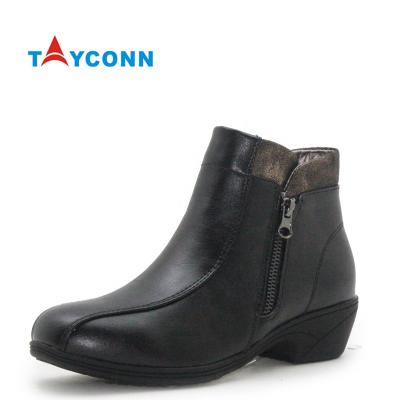 China Custom Made Ladies Boots Ankle Boots Woman Black Booties Low Heels Women Ankle Boots New Style Lightweight for sale