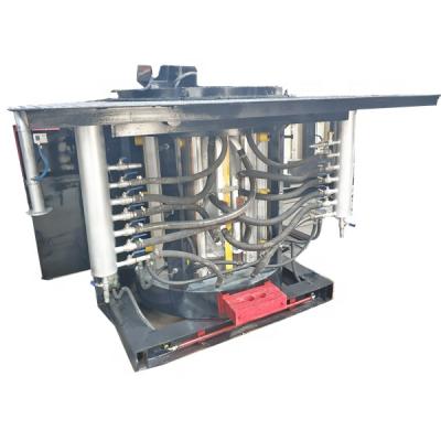 Κίνα Factory 2 Ton Steel Case Braces Electric Induction Hydraulic Tilting Iron Melting Furnace προς πώληση