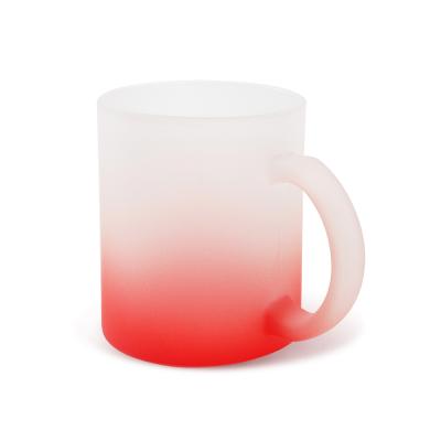 China Viable Decal Logo Glass Coffee Mug Custom Customized Classic 11oz 320ml Frosted Glass Coffee Beer Mug for sale