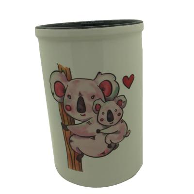 China DIY White Empty Pen Container Ceramic Sublimation Pen Container Holder Case With Your LOGO Photos Coated Printed Gifts for sale